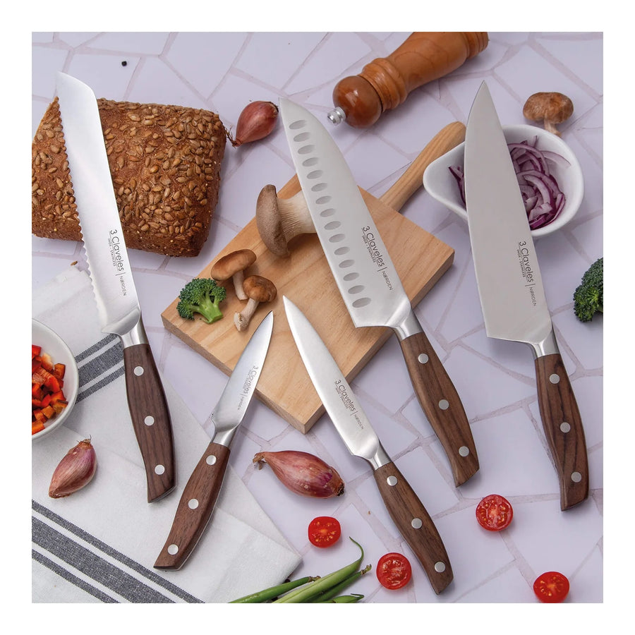 Cuchillo Chef 3 Claveles Norden 20 cm Mango Madera + Grabado Personalizado