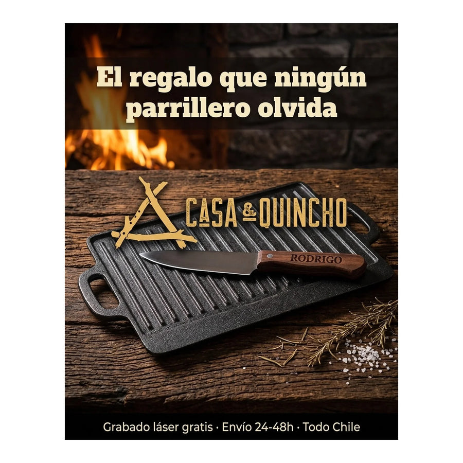 Cuchillo Chef 3 Claveles Norden 20 cm Mango Madera + Grabado Personalizado