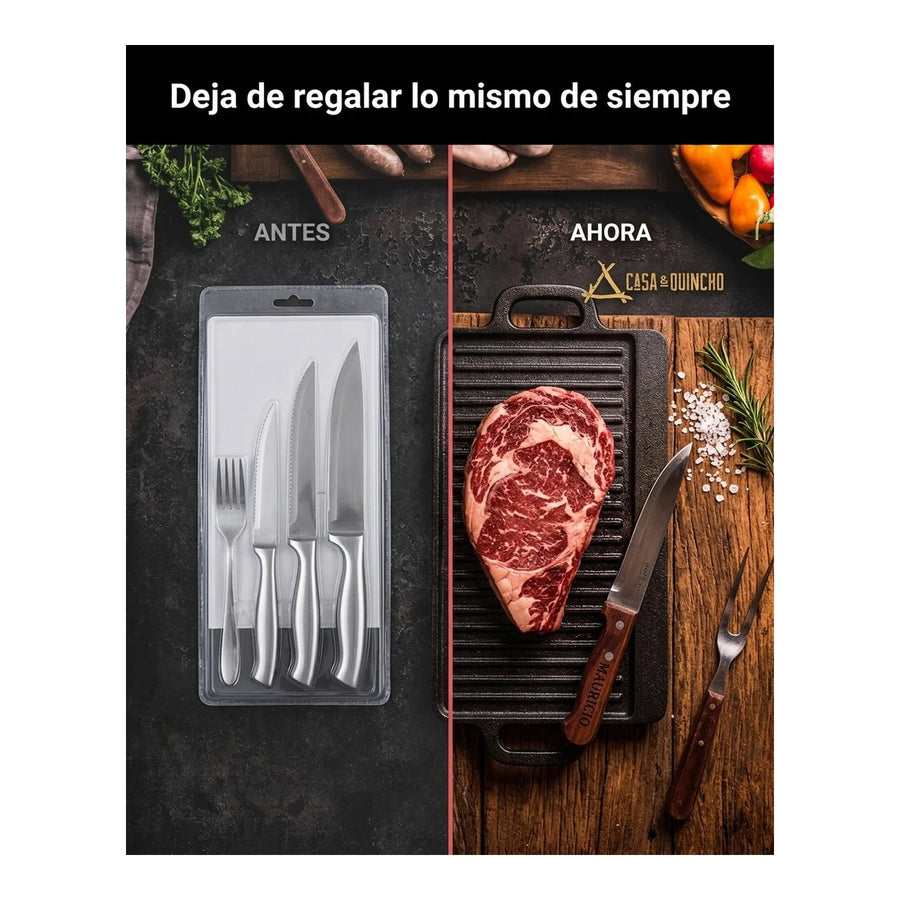 Cuchillo Chef 3 Claveles Norden 20 cm Mango Madera + Grabado Personalizado