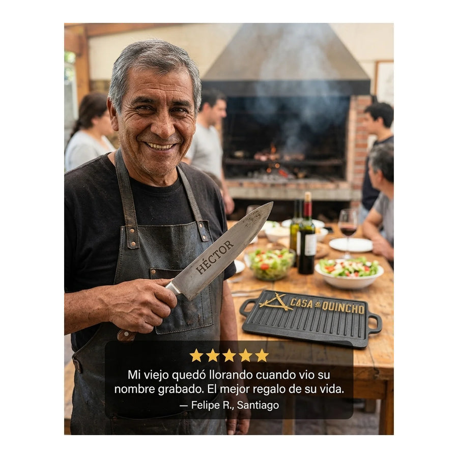 Cuchillo Chef 3 Claveles Norden 20 cm Mango Madera + Grabado Personalizado