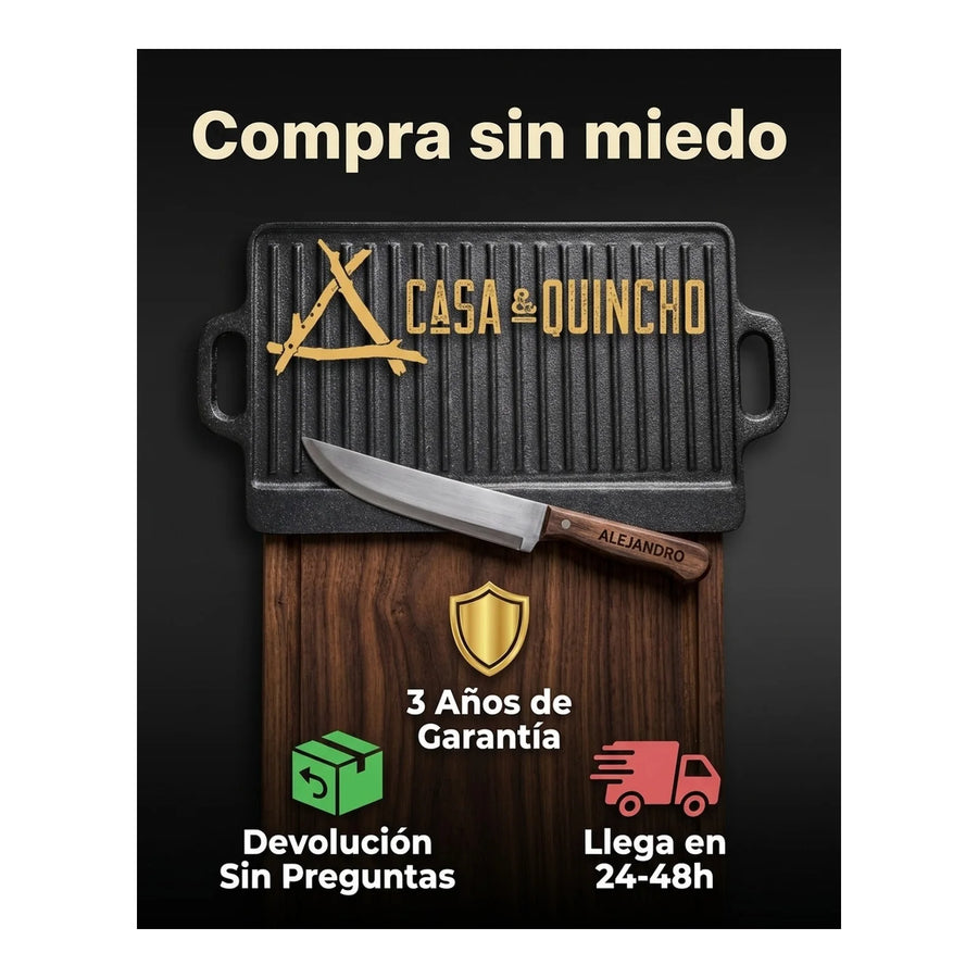 Cuchillo Chef 3 Claveles Norden 20 cm Mango Madera + Grabado Personalizado