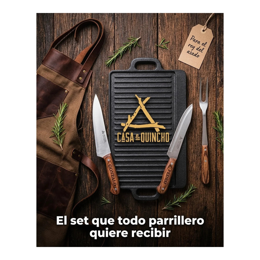 Cuchillo Chef 3 Claveles Sakura 20 cm Forjado Mango Marron + Grabado Personalizado