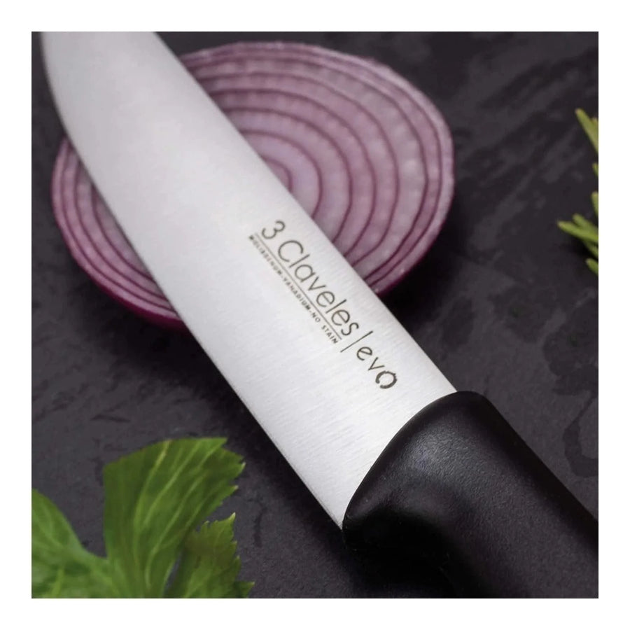 Cuchillo de Cocina 3 Claveles Evolucion 13,5 cm Negro + Grabado Personalizado