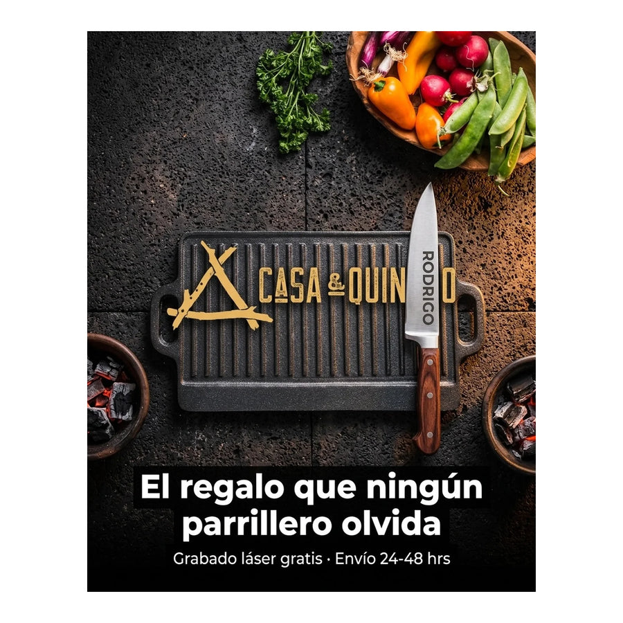 Cuchillo de Cocina 3 Claveles Evolucion 13,5 cm Negro + Grabado Personalizado