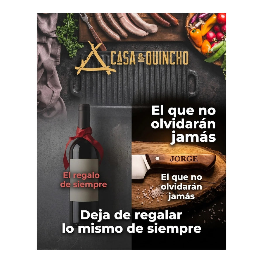 Cuchillo de Cocina 3 Claveles Evolucion 13,5 cm Negro + Grabado Personalizado