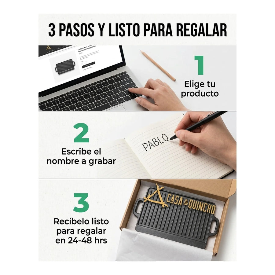 Cuchillo de Cocina 3 Claveles Evolucion 13,5 cm Negro + Grabado Personalizado