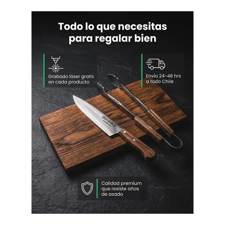 Cuchillo de Cocina 3 Claveles Evolucion 13,5 cm Negro + Grabado Personalizado