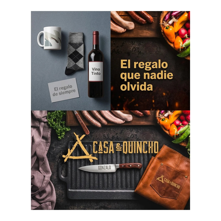 Cuchillo Cocinero 3 Claveles 13 cm Acero Inoxidable 1531 + Grabado Personalizado
