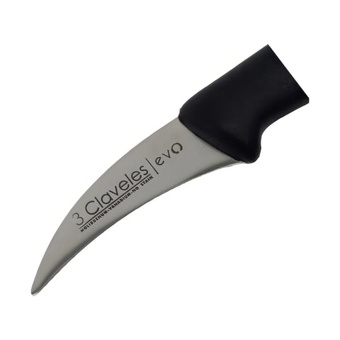 Cuchillo Mondador 3 Claveles Evolucion 6 cm Hoja Curva + Grabado Personalizado