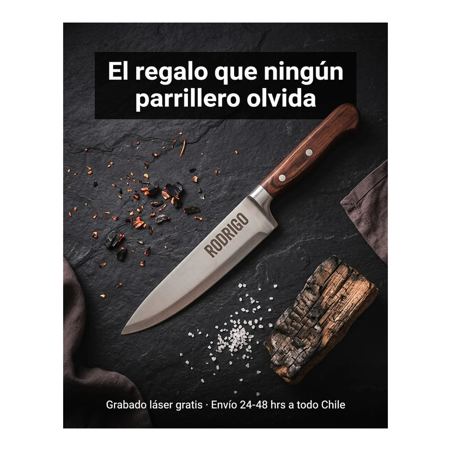 Cuchillo Mondador 3 Claveles Evolucion 6 cm Hoja Curva + Grabado Personalizado