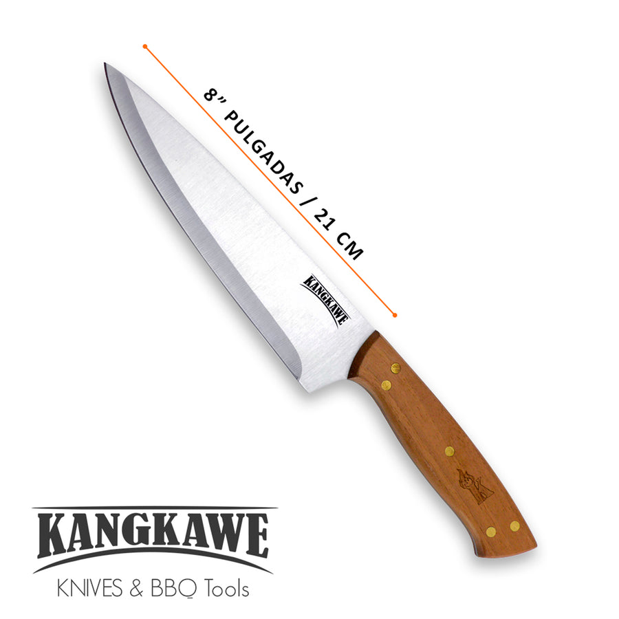 Medidas y dimensiones del cuchillo parrillero 8 pulgadas Kangkawe