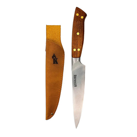 Cuchillo Pellaifa Kangkawe con funda de cuero, vista principal