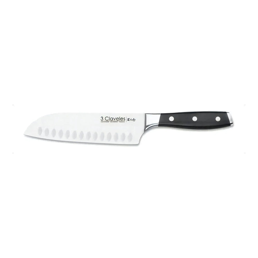 Cuchillo Santoku 3 Claveles Toledo 18 cm Forjado + Grabado Personalizado