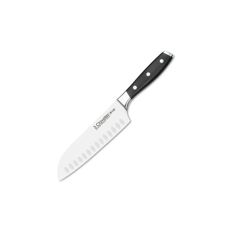 Cuchillo Santoku 3 Claveles Toledo 18 cm Forjado + Grabado Personalizado