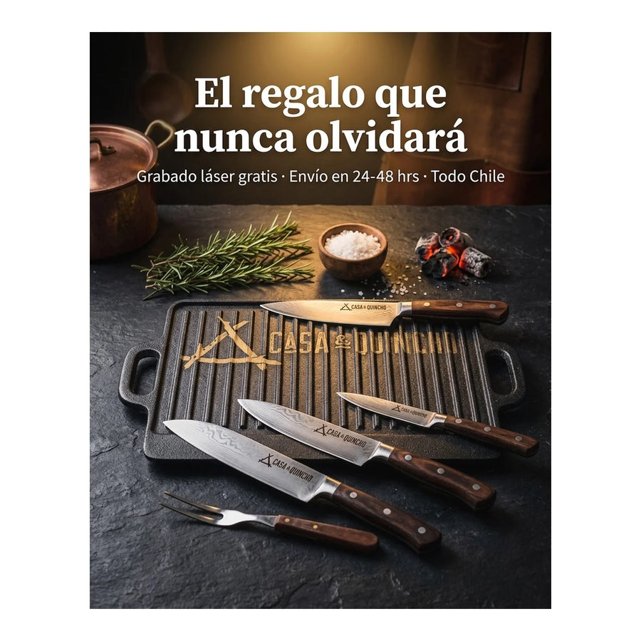 Cuchillo Santoku 3 Claveles Toledo 18 cm Forjado + Grabado Personalizado