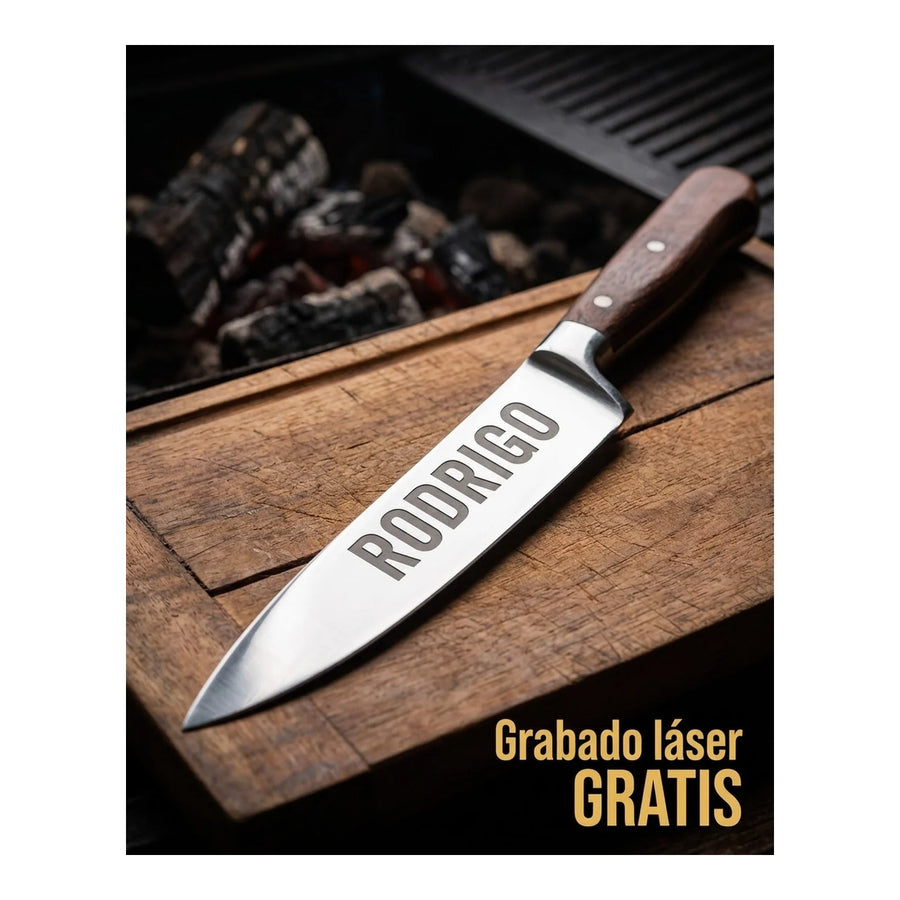 Cuchillo Santoku 3 Claveles Toledo 18 cm Forjado + Grabado Personalizado