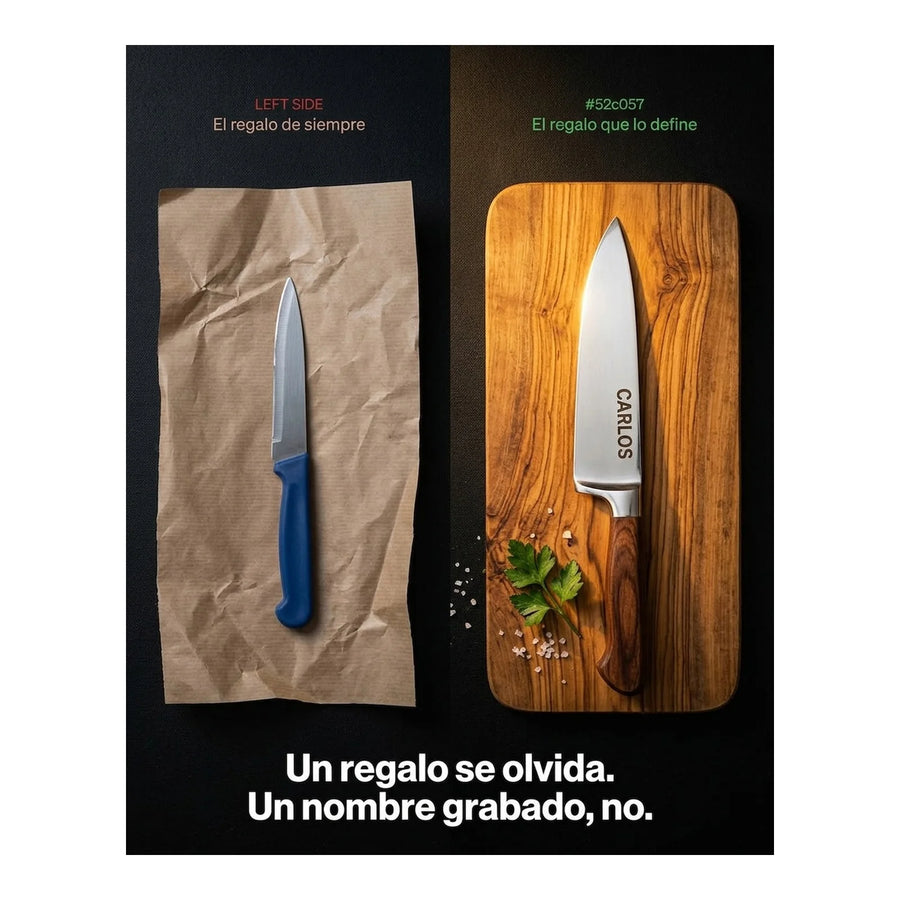 Cuchillo Santoku 3 Claveles Toledo 18 cm Forjado + Grabado Personalizado