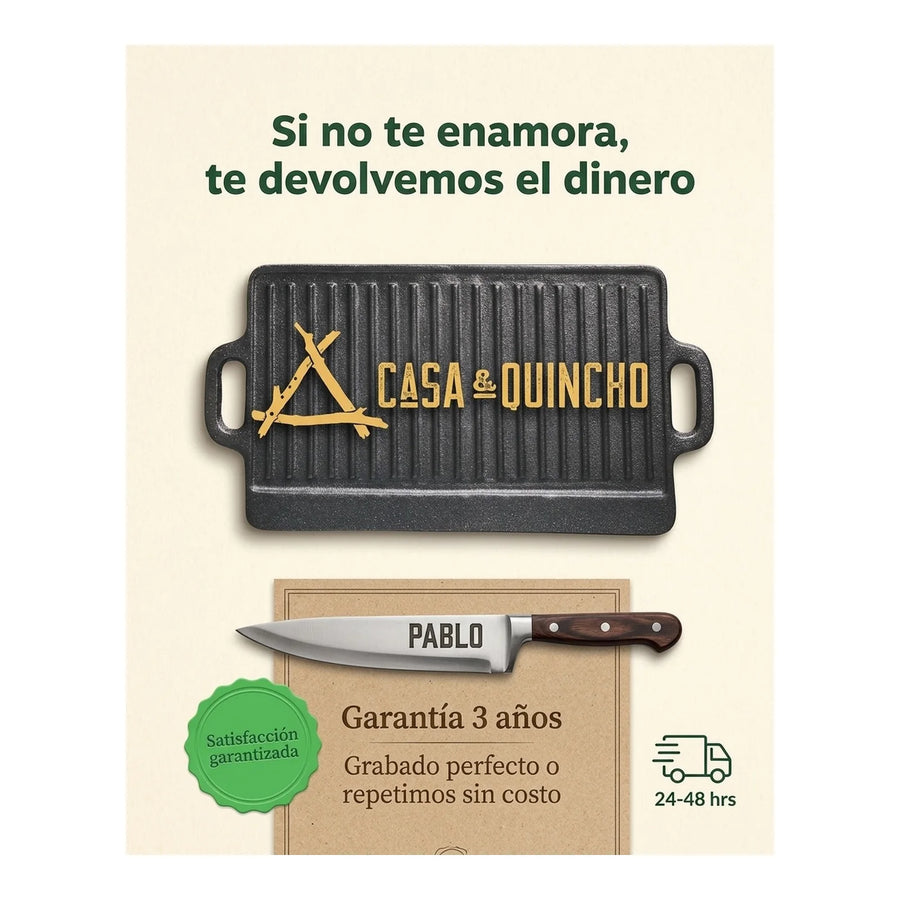 Cuchillo Santoku 3 Claveles Toledo 18 cm Forjado + Grabado Personalizado