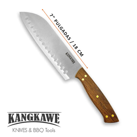 Medidas y dimensiones del cuchillo santoku Coñaripe Kangkawe