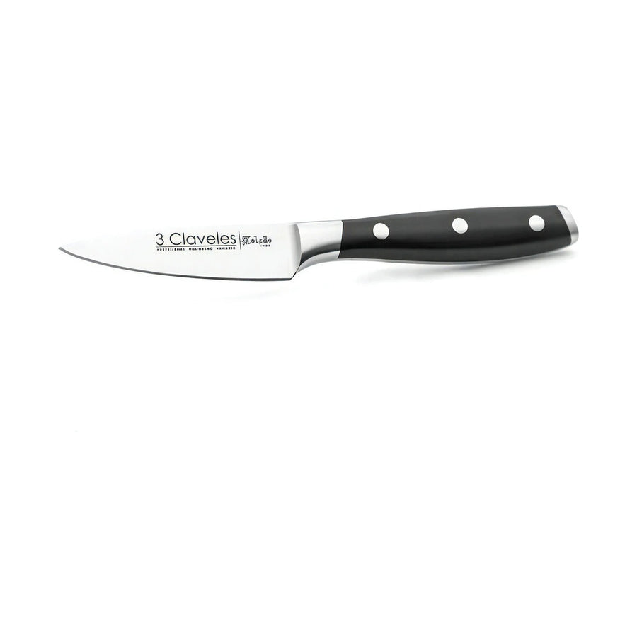 Cuchillo Verdurero 3 Claveles Forjado 9 cm Negro + Grabado Personalizado