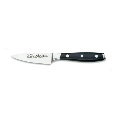 Cuchillo Verdurero 3 Claveles Forjado 9 cm Negro + Grabado Personalizado