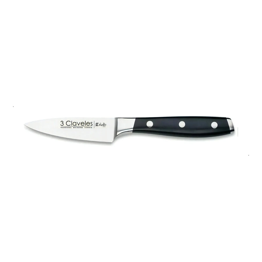 Cuchillo Verdurero 3 Claveles Forjado 9 cm Negro + Grabado Personalizado