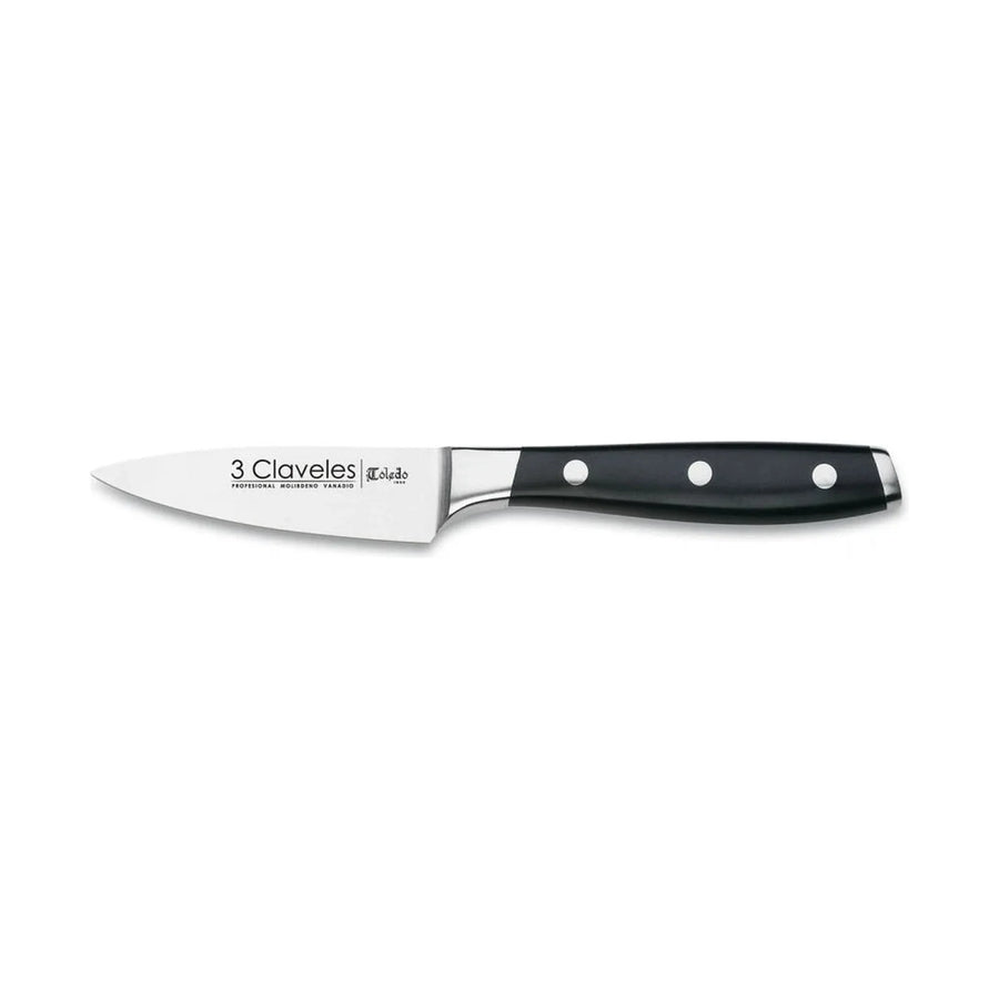 Cuchillo Verdurero 3 Claveles Forjado 9 cm Negro + Grabado Personalizado