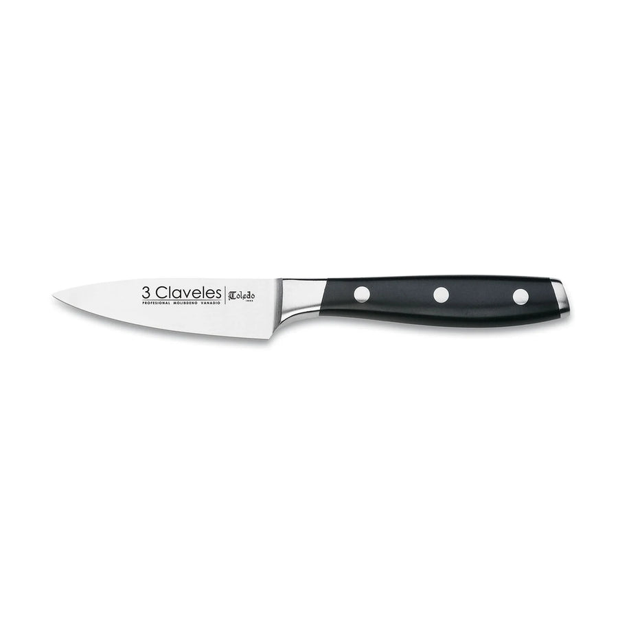 Cuchillo Verdurero 3 Claveles Forjado 9 cm Negro + Grabado Personalizado