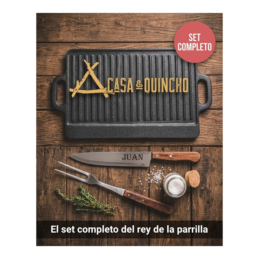 Cuchillo Verdurero 3 Claveles Forjado 9 cm Negro + Grabado Personalizado