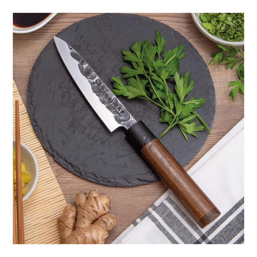 Cuchillo Verdurero 3 Claveles Osaka 13,5 cm Mango Madera + Grabado Personalizado