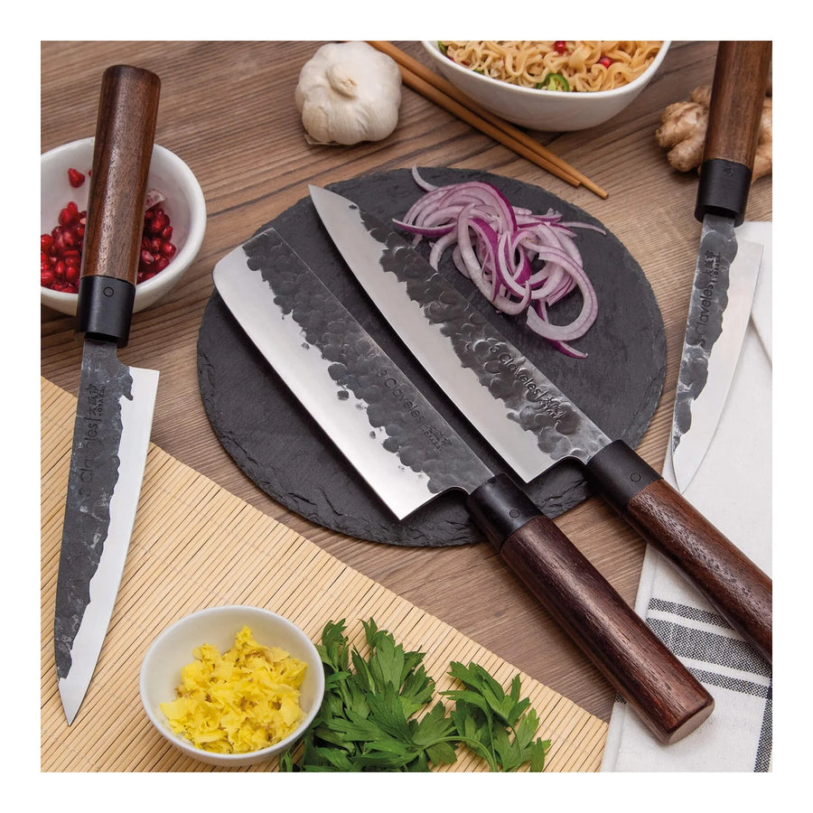 Cuchillo Verdurero 3 Claveles Osaka 13,5 cm Mango Madera + Grabado Personalizado
