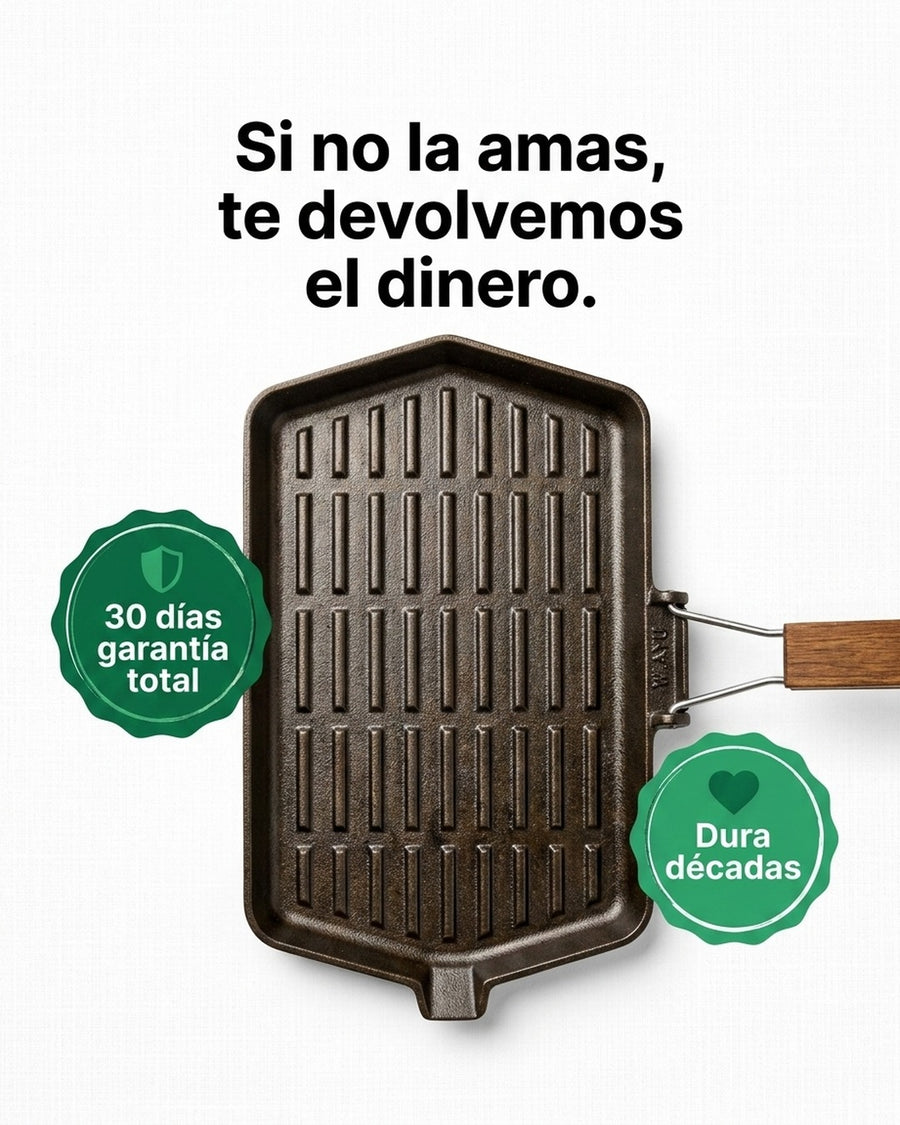 Sarten Fierro Fundido 21x35cm Wayu Abatible Hierro Fundido