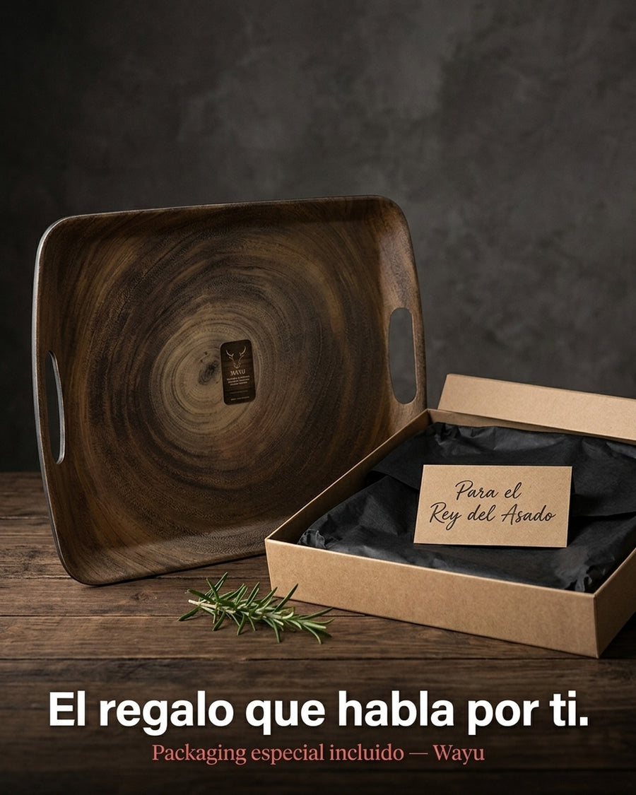 Bandeja Bamboo Wayu 46x31cm Asado Parrilla Cocina Quincho