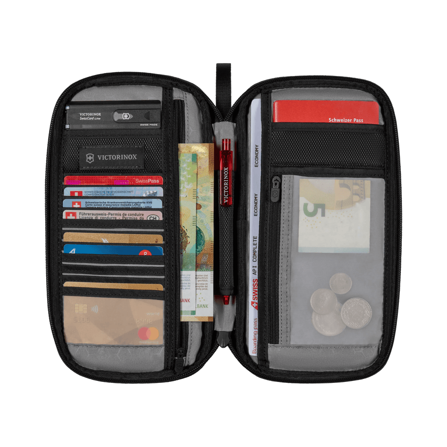 Porta Documentos de Viaje Victorinox con Bloqueo Rfid Color Negro 610597