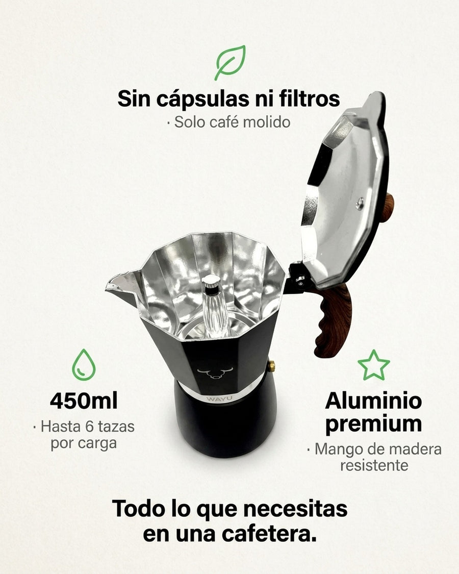 Cafetera Italiana Wayu 450ml
