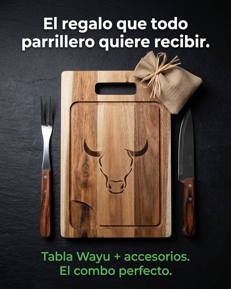 Tabla De Cortar Picar Carne 50cm Wayu + Grabado Personalizado