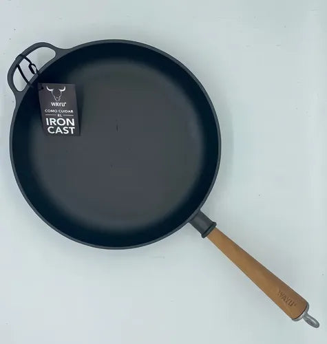 Sartén Hierro Fundido 28cm Wayu Parrilla Asado Bbq Cocina