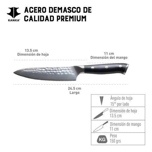Cuchillo Acero Damasco Multiuso + Grabado Láser