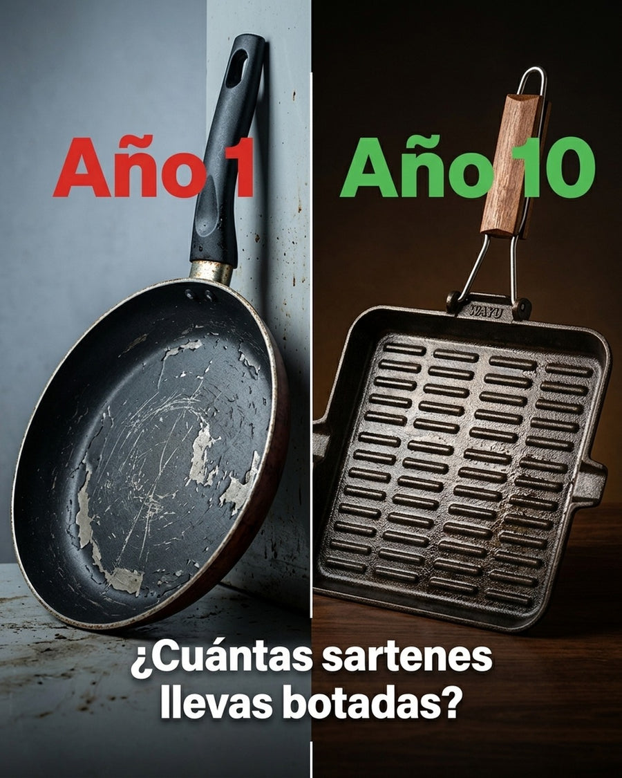 Sarten Fierro Fundido 21x35cm Wayu Abatible Hierro Fundido