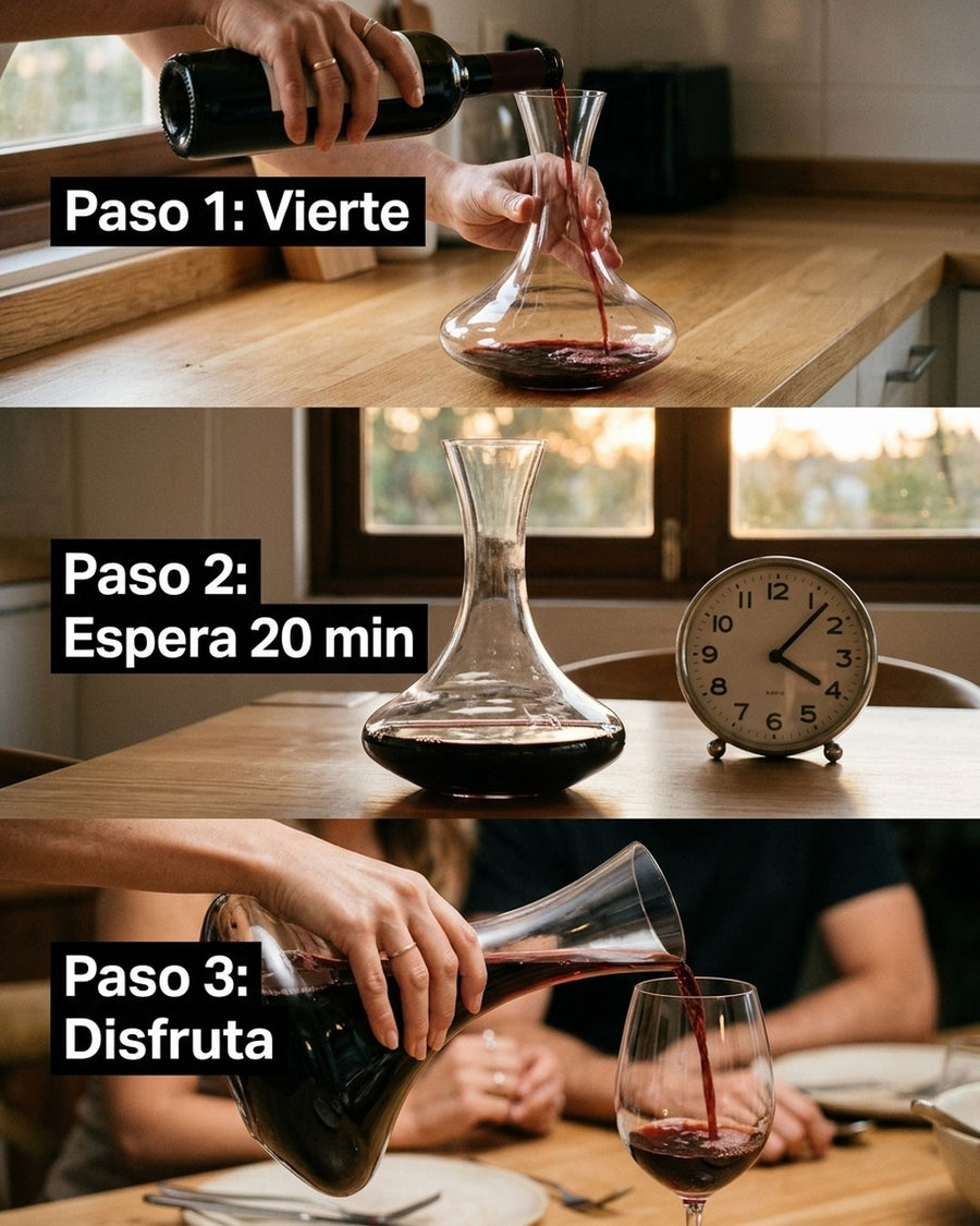Decantador Aireador Vino 1,7 Litros Wayu Cristal Premium