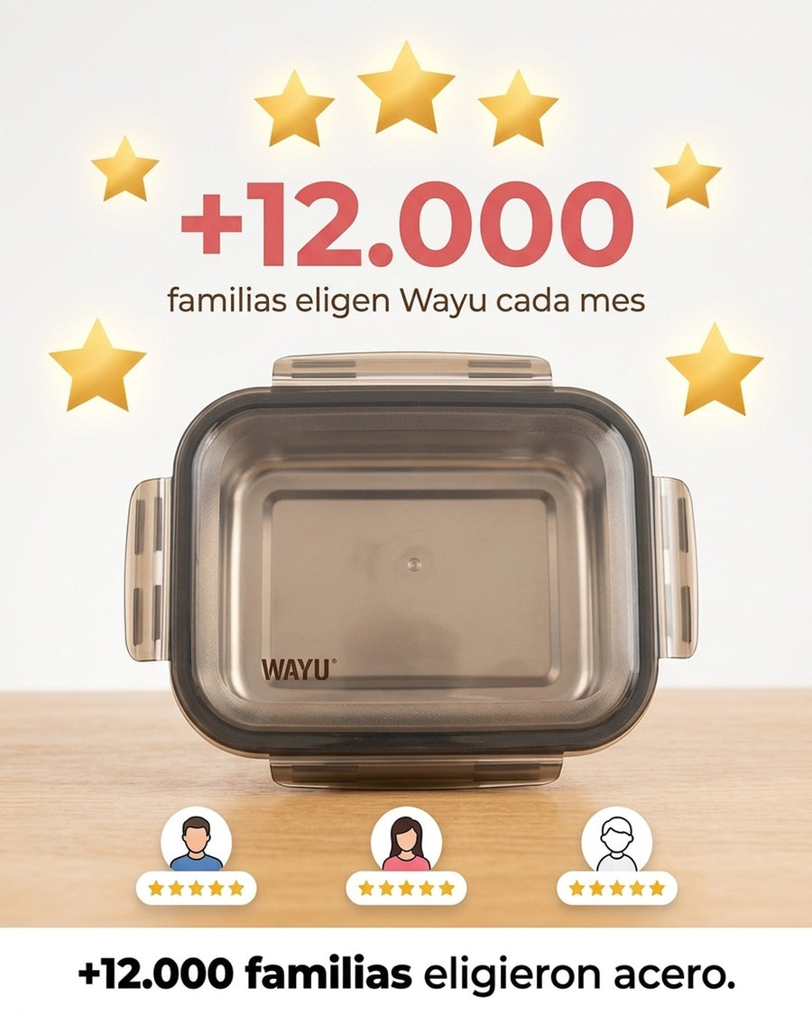 Contenedor Hermético Wayu Acero Microsafe 1.3 Lt Premium