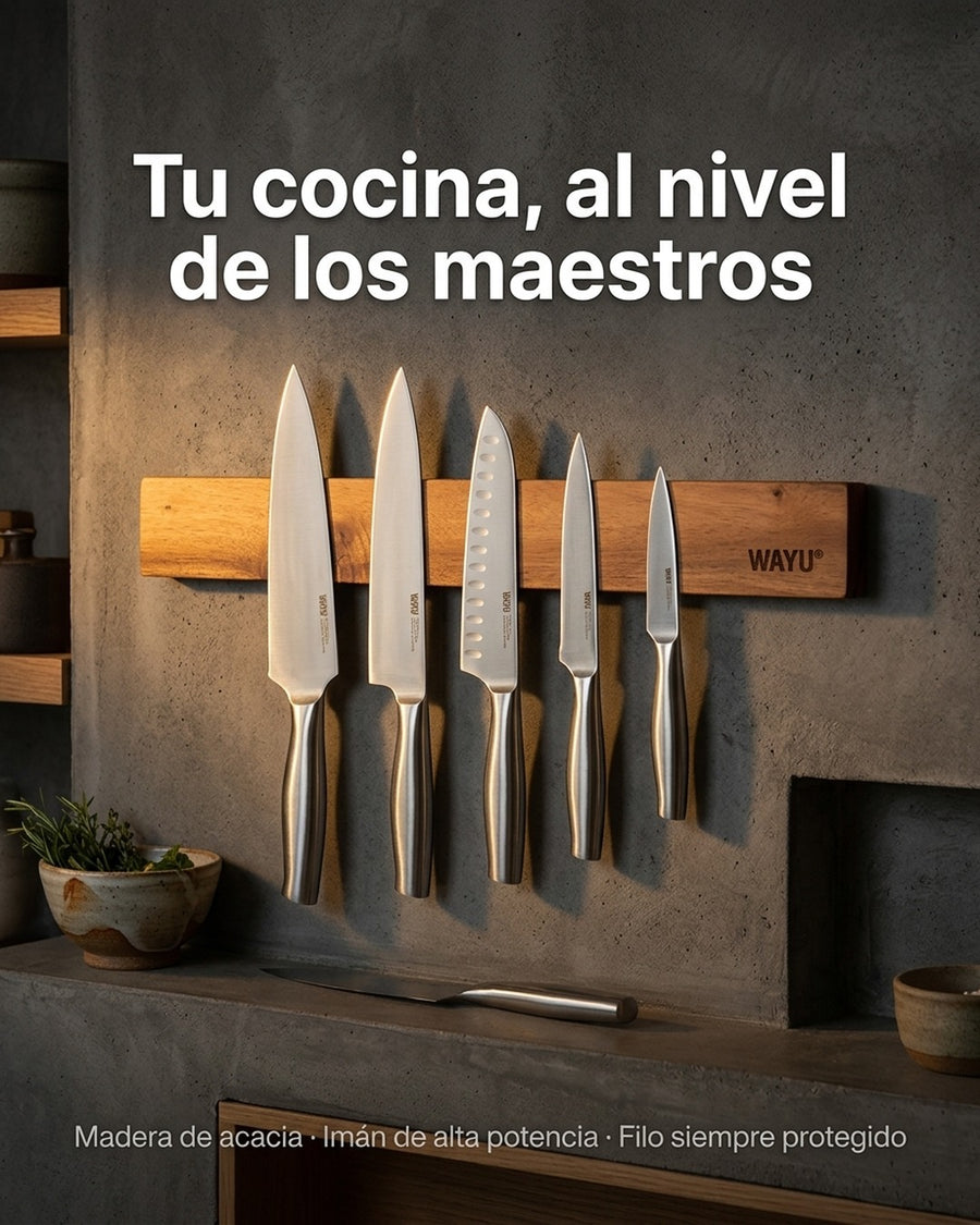 Barra Magnética Wayu Cuchillos Cocina Asado Bbq