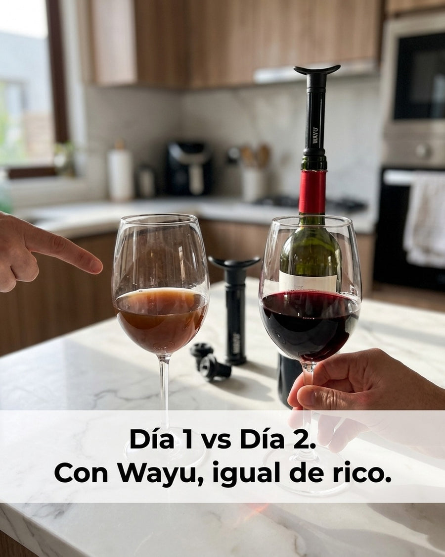 Set Sellador Bomba Vacio Vino Extractor Aire Wayu Premium