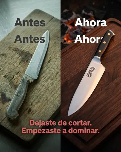 Cuchillo Acero Alemán 8 Pulgadas + Grabado Personalizado
