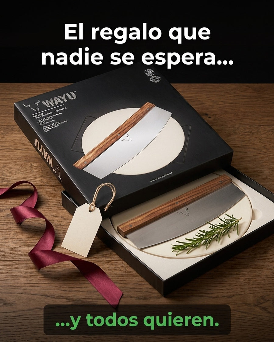 Set Piedra Pizza + Cortador De Pizza Wayu Horno Cocina Bbq