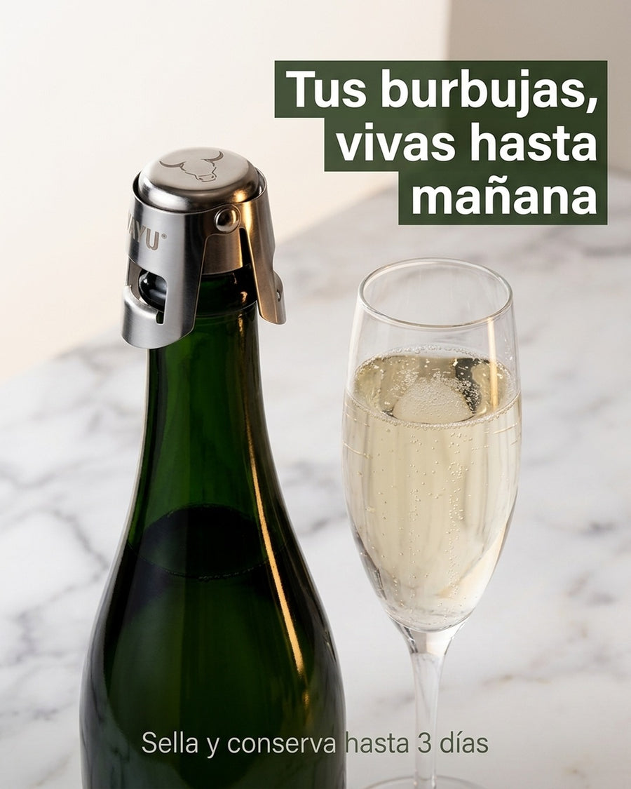 Set Sellador Tapon Espumante Champaña Wayu Tragos Premium
