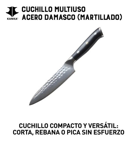 Cuchillo Acero Damasco Multiuso + Grabado Láser