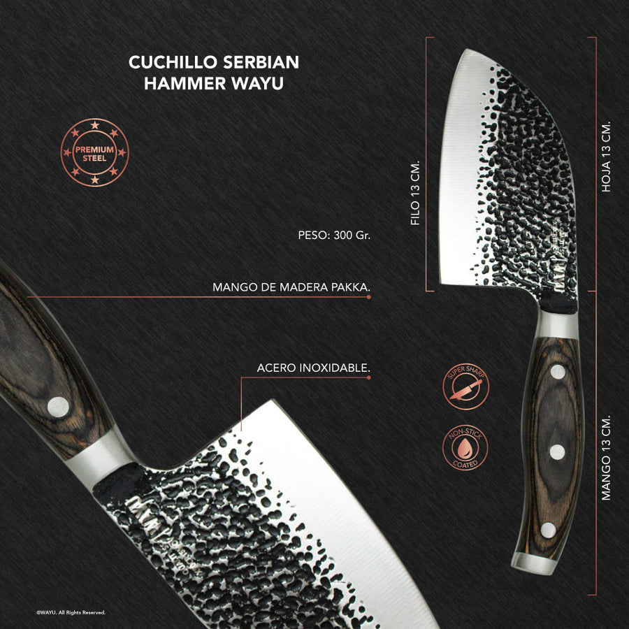 Cuchillo Hammer Hacha Serbian Wayu + Grabado Personalizado
