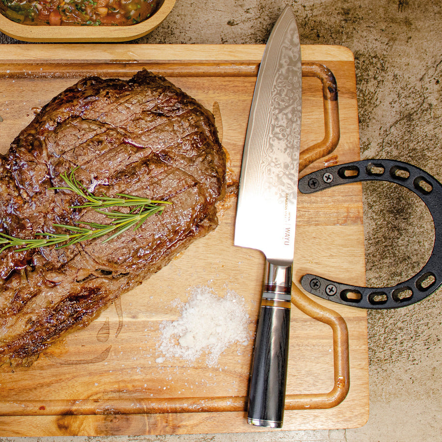 Cuchillo Acero Damasco Black Wayu + Grabado Personalizado