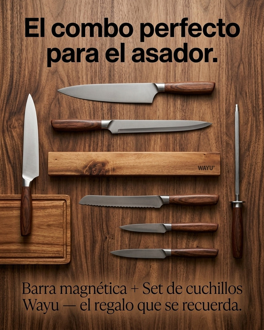 Barra Magnética Wayu Cuchillos Cocina Asado Bbq